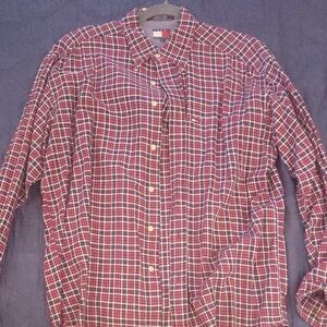 Tommy Hilfiger Red and Blue Checkered Botton-Up Shirt Great Work Shirt...